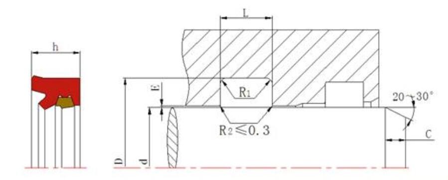 異型同軸密封件DTDI截面圖 異型同軸密封件DTDI截面圖