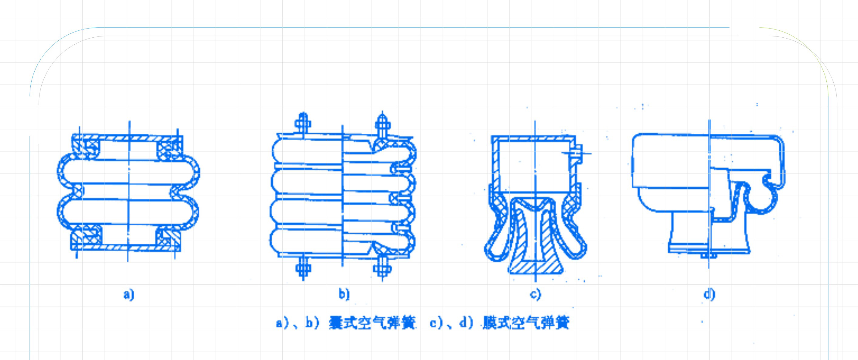 汽車密封的氣體彈簧都類型結構圖
