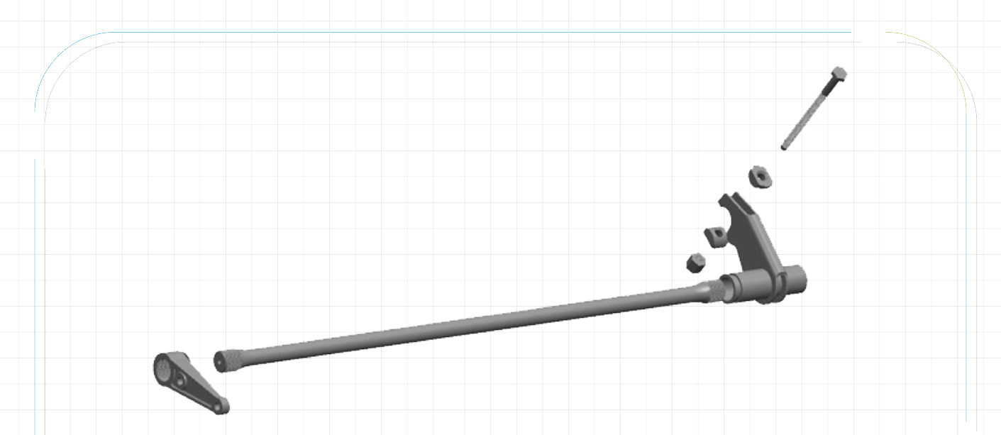 圖1中就是汽車密封件的扭桿彈簧的扭桿懸架系統示意圖
