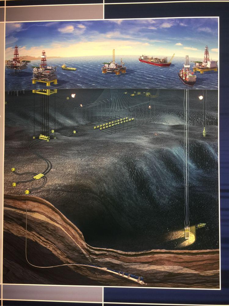 真正清晰的領略到了：模擬海上勘探鉆井平臺的水面、水下的效果圖！