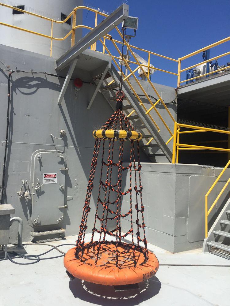 平臺上下層專用對接的：軟繩式保護升降機！