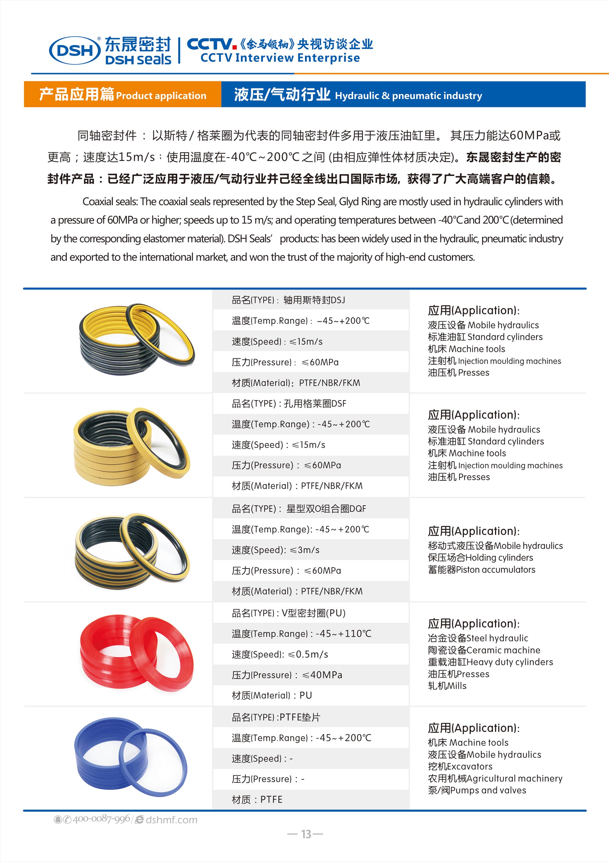 液壓、氣動行業(yè)密封件廠 - 東晟密封生產(chǎn)液壓氣動密封件產(chǎn)品：已經(jīng)廣泛應(yīng)用于液壓、氣動行業(yè)并己經(jīng)全線出口國際市場。