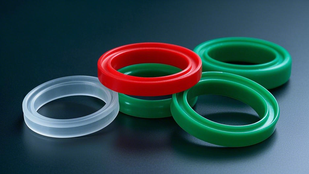 3紅色的綠色的透明的四氟Y型密封圈，比例 16_9