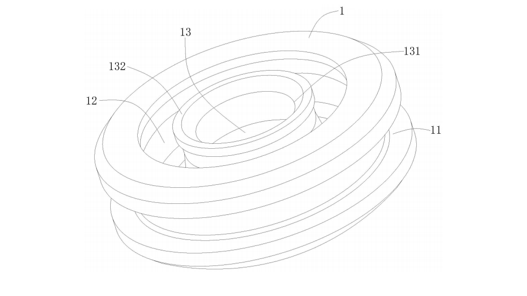 一種耐壓油封件圖3是本實用新型的油封本體的立體圖