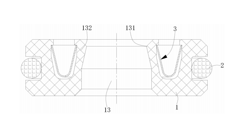 一種耐壓油封件 圖2是本實用新型的H型油封件的剖視圖